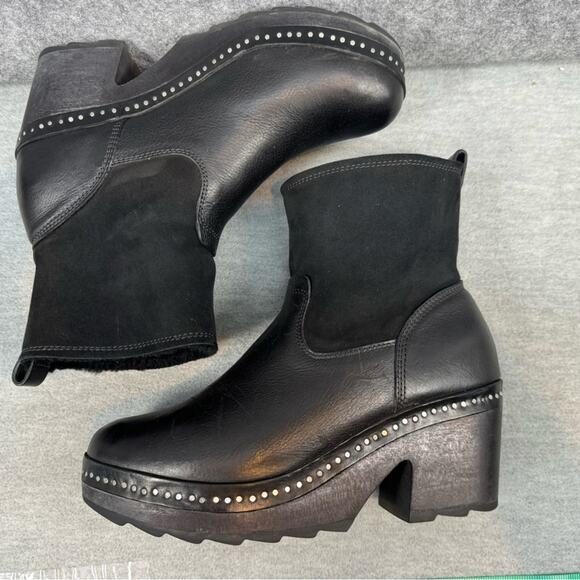 RAG AND BONE Boots Nelson Clog Black Leather Shearling 7.5 - Picture 4 of 10